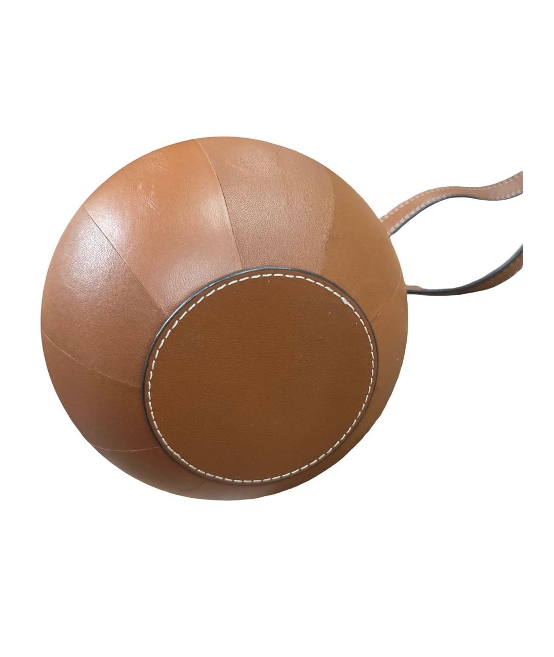 STAUD Коричневая кожаная сумка с короткими ручками, фото 5