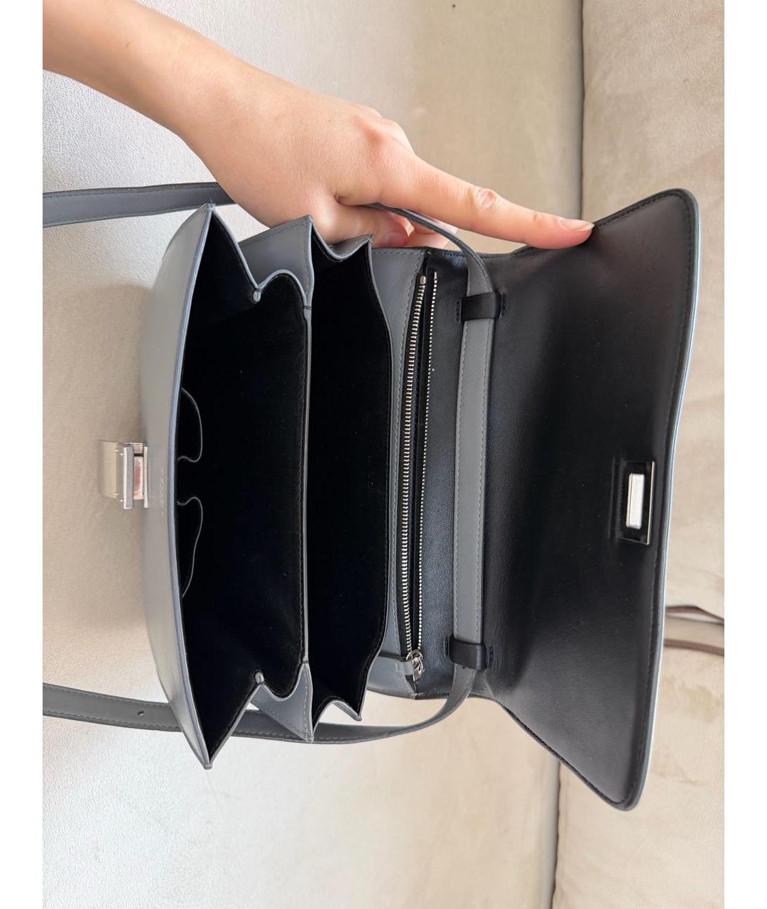 CELINE Серая кожаная сумка через плечо, фото 4