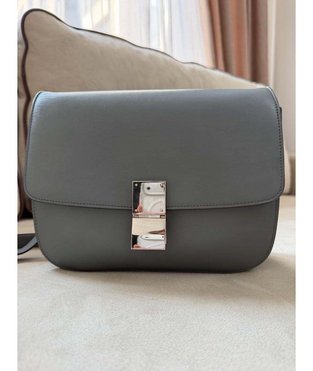 CELINE Серая кожаная сумка через плечо, фото 7