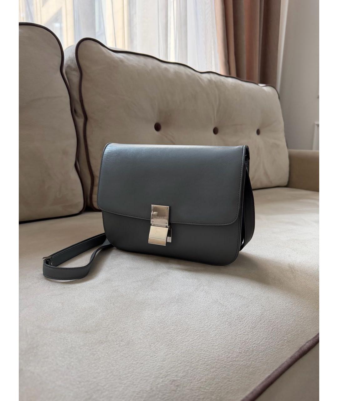 CELINE Серая кожаная сумка через плечо, фото 2