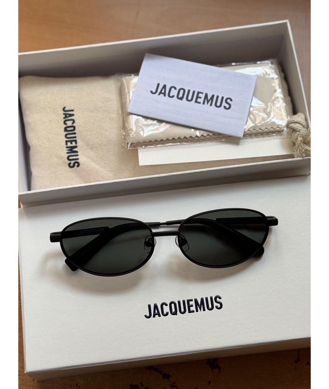 JACQUEMUS Черные металлические солнцезащитные очки, фото 3