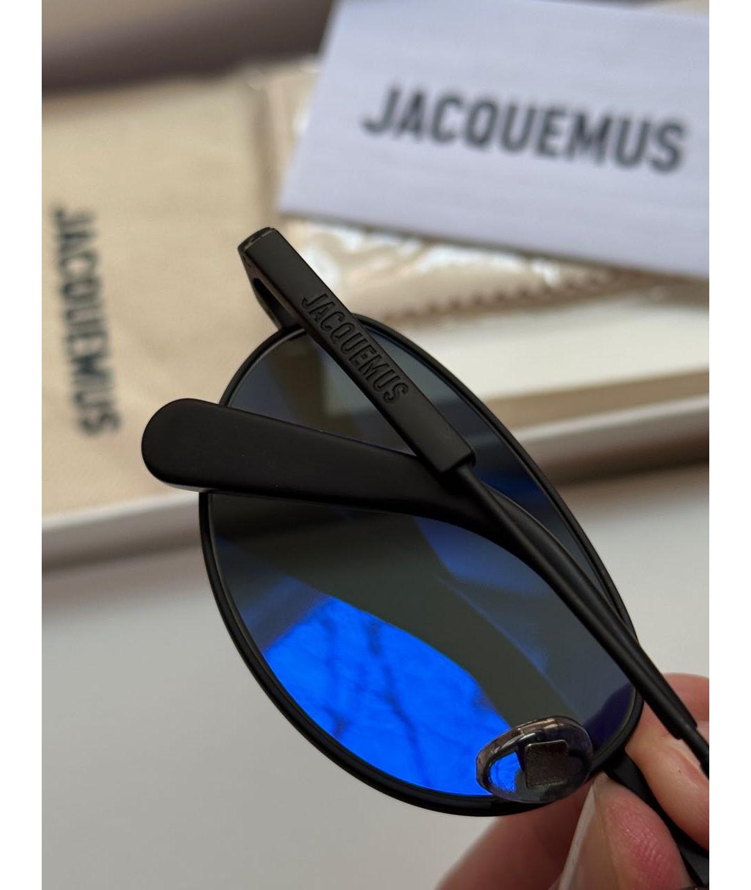 JACQUEMUS Черные металлические солнцезащитные очки, фото 5