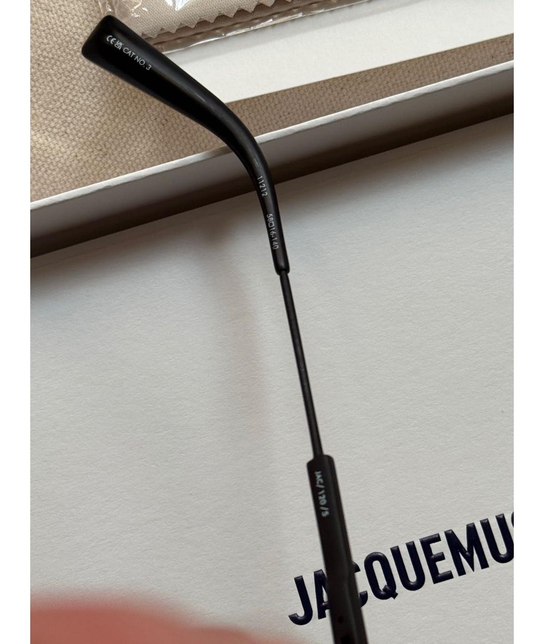 JACQUEMUS Черные металлические солнцезащитные очки, фото 8