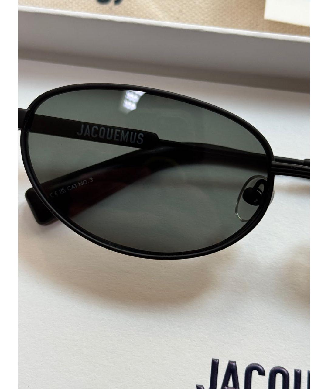 JACQUEMUS Черные металлические солнцезащитные очки, фото 4