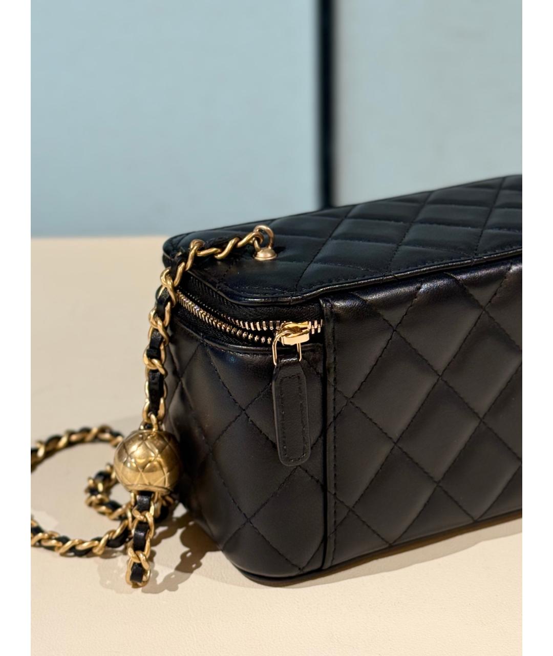 CHANEL Черная кожаная сумка через плечо, фото 6