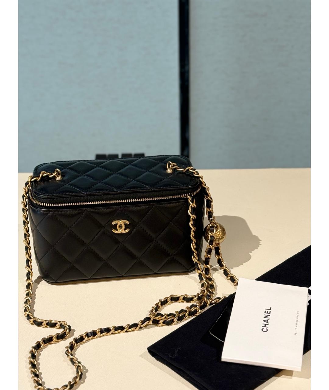 CHANEL Черная кожаная сумка через плечо, фото 9