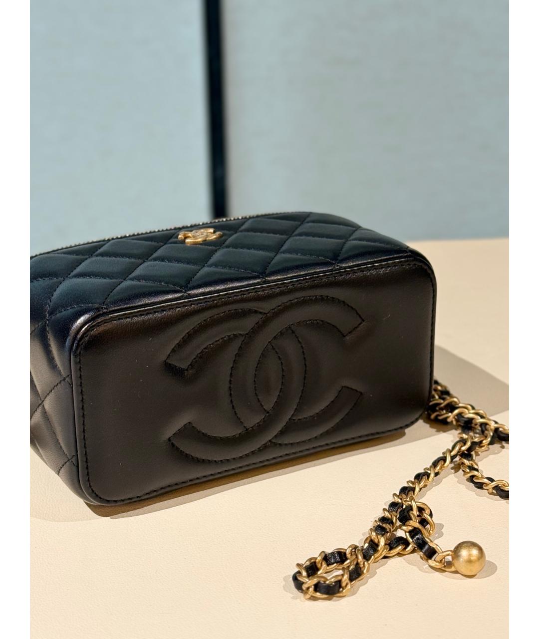 CHANEL Черная кожаная сумка через плечо, фото 8