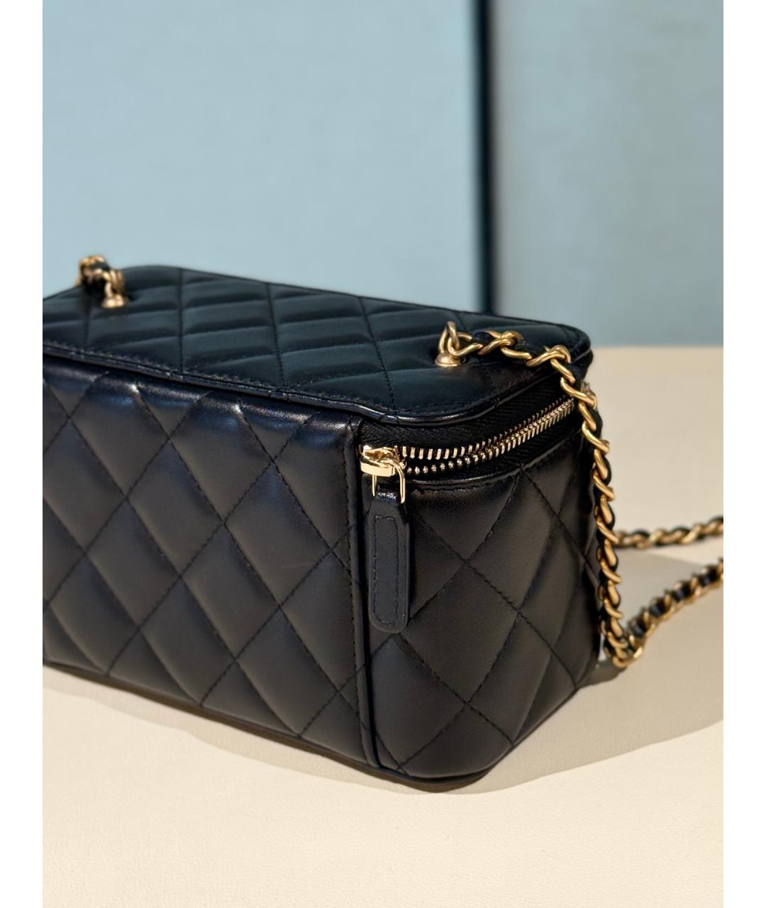 CHANEL Черная кожаная сумка через плечо, фото 5