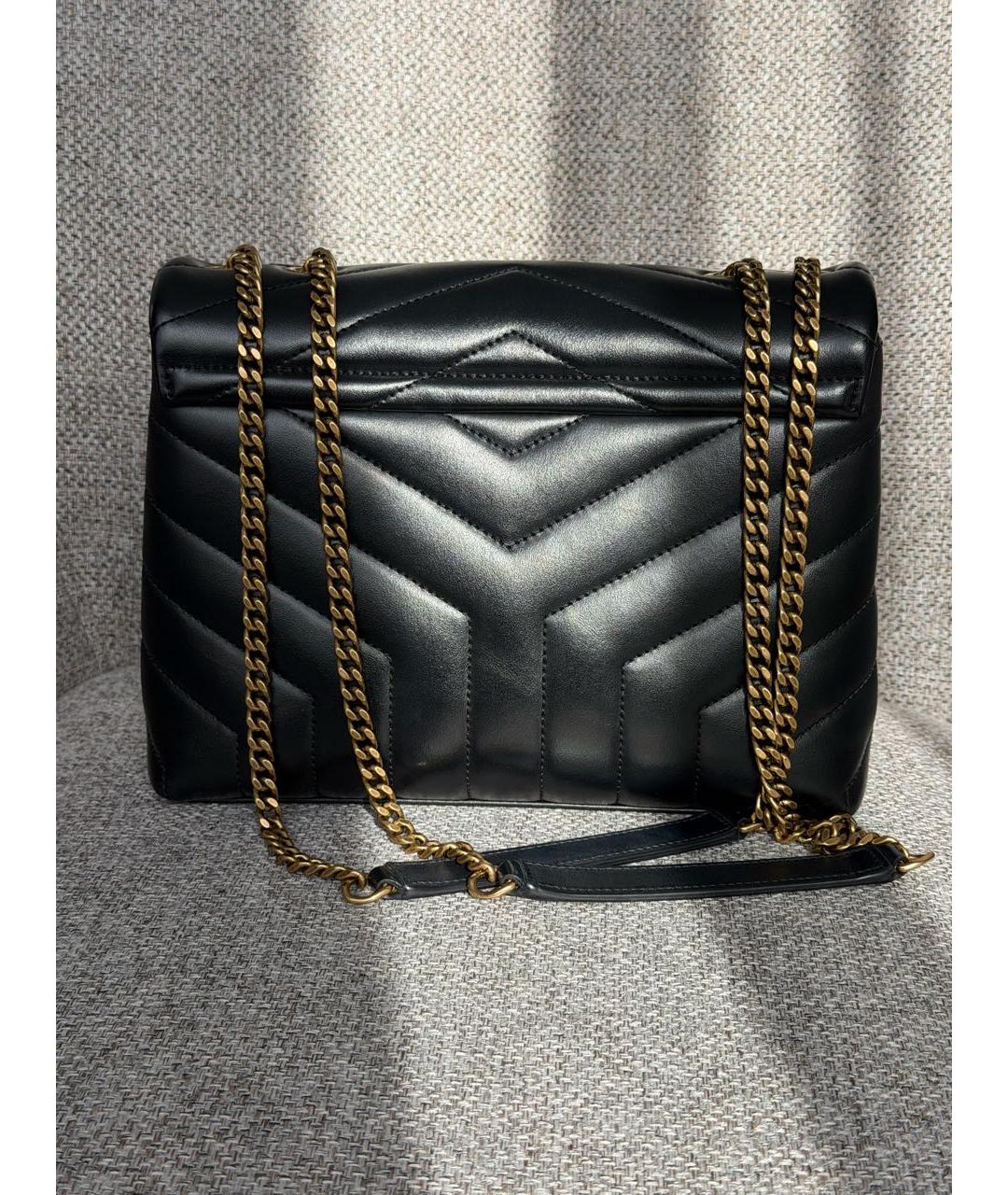 SAINT LAURENT Черная кожаная сумка через плечо, фото 3