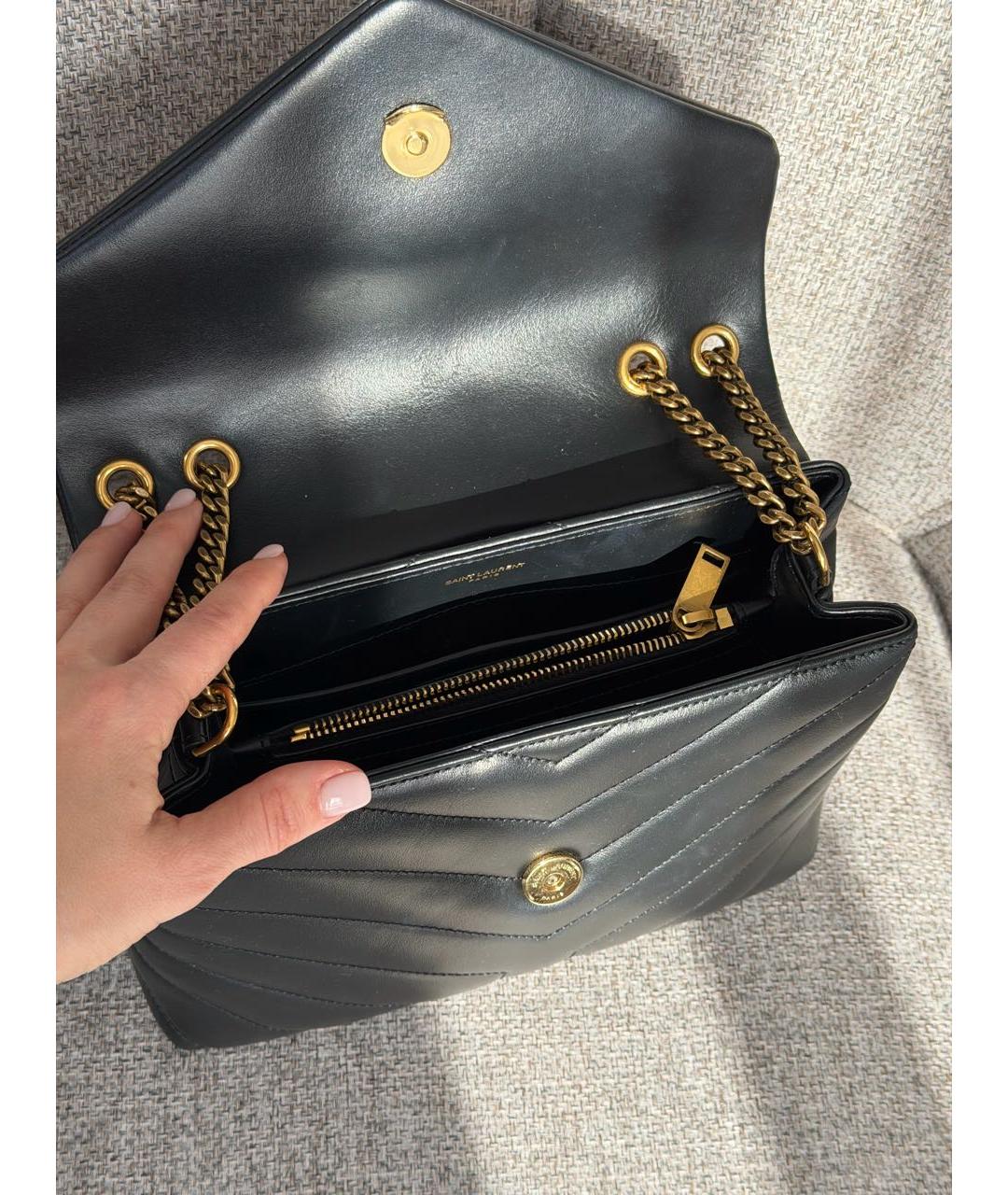SAINT LAURENT Черная кожаная сумка через плечо, фото 4