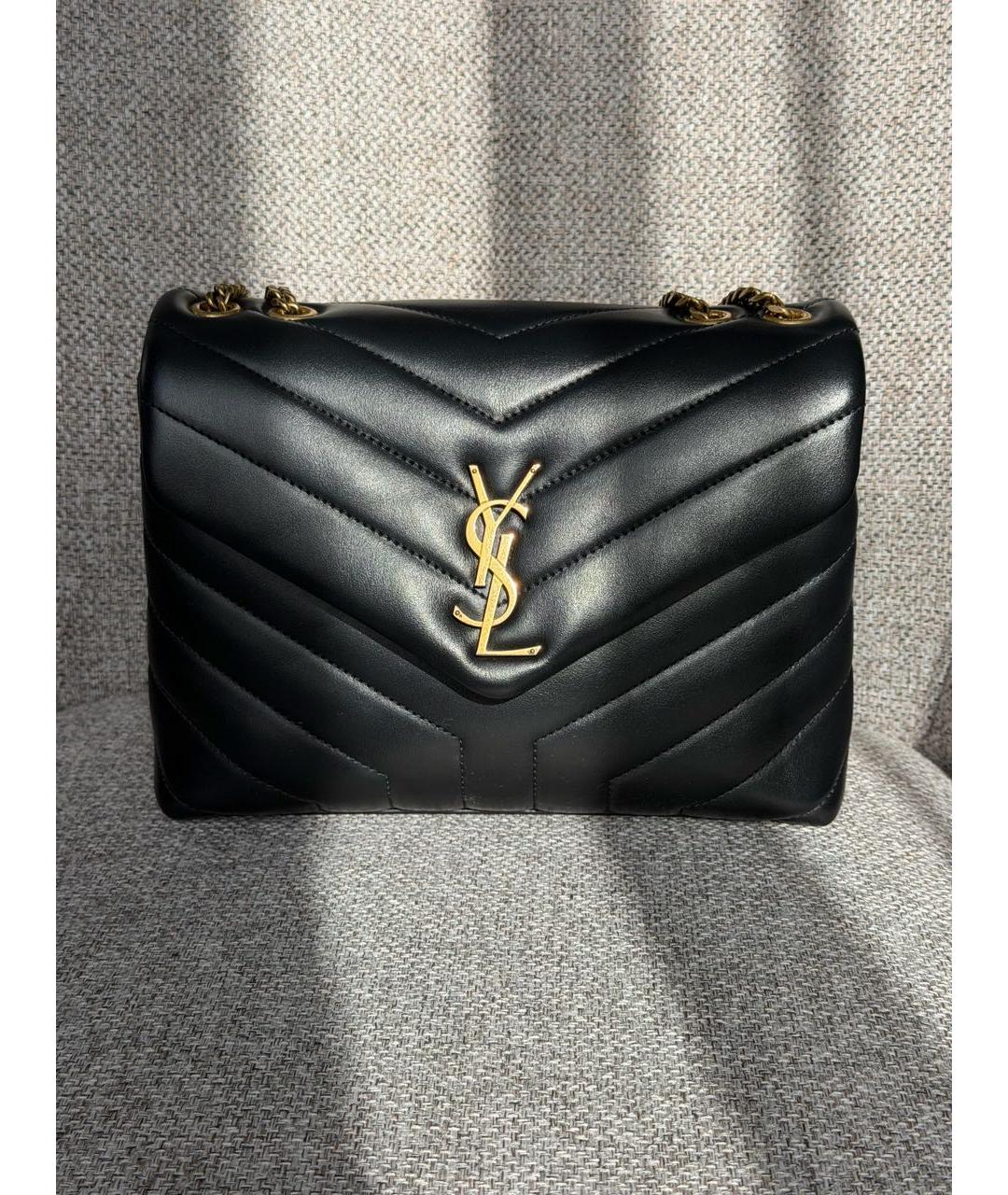 SAINT LAURENT Черная кожаная сумка через плечо, фото 7