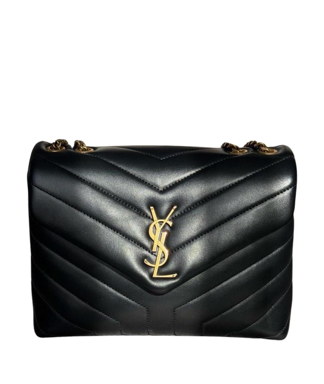 SAINT LAURENT Черная кожаная сумка через плечо, фото 1