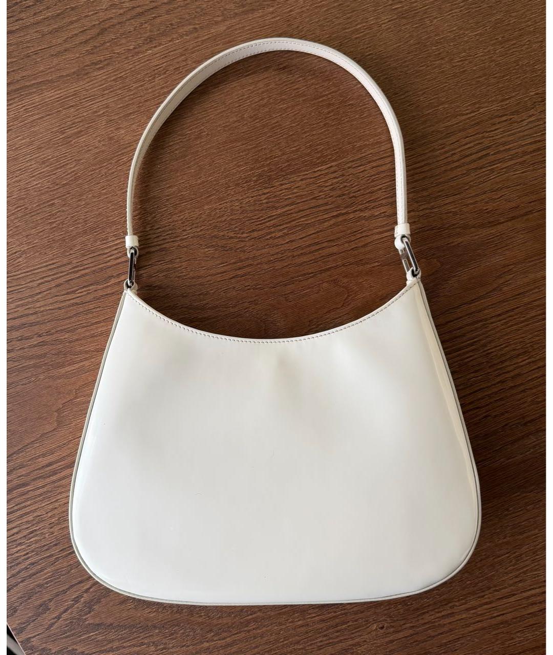 PRADA Белая кожаная сумка через плечо, фото 3