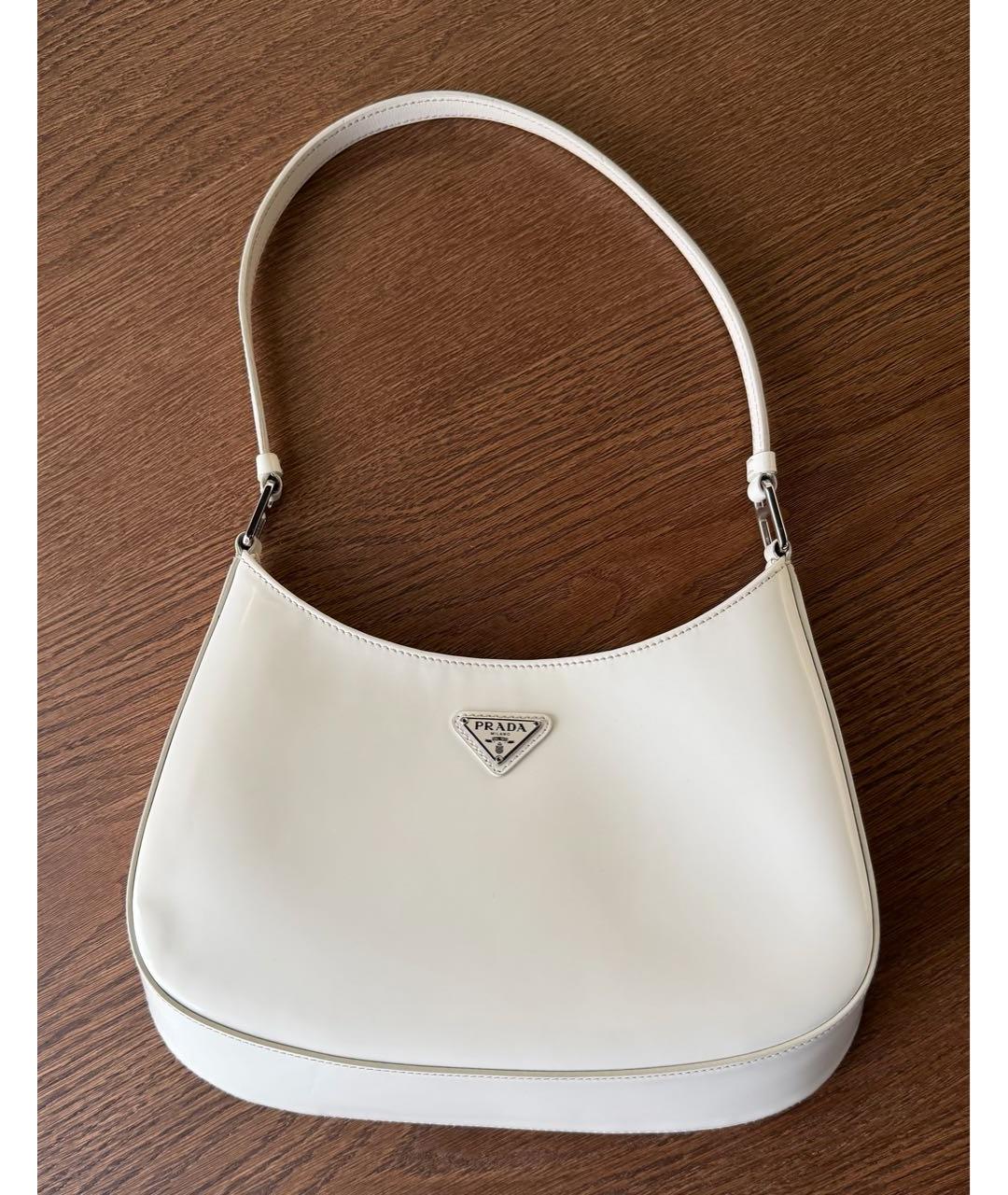 PRADA Белая кожаная сумка через плечо, фото 8