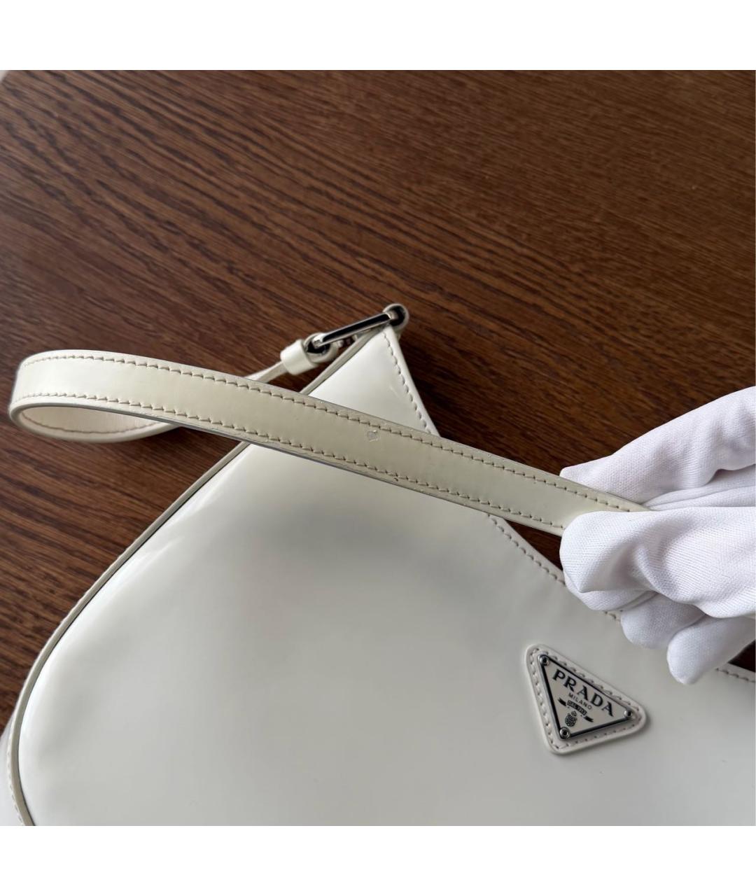 PRADA Белая кожаная сумка через плечо, фото 7