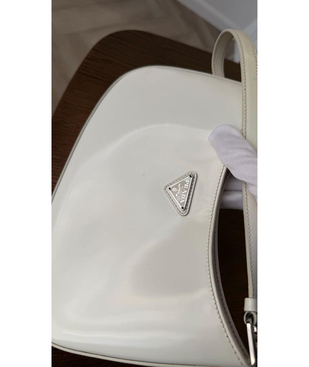 PRADA Белая кожаная сумка через плечо, фото 5
