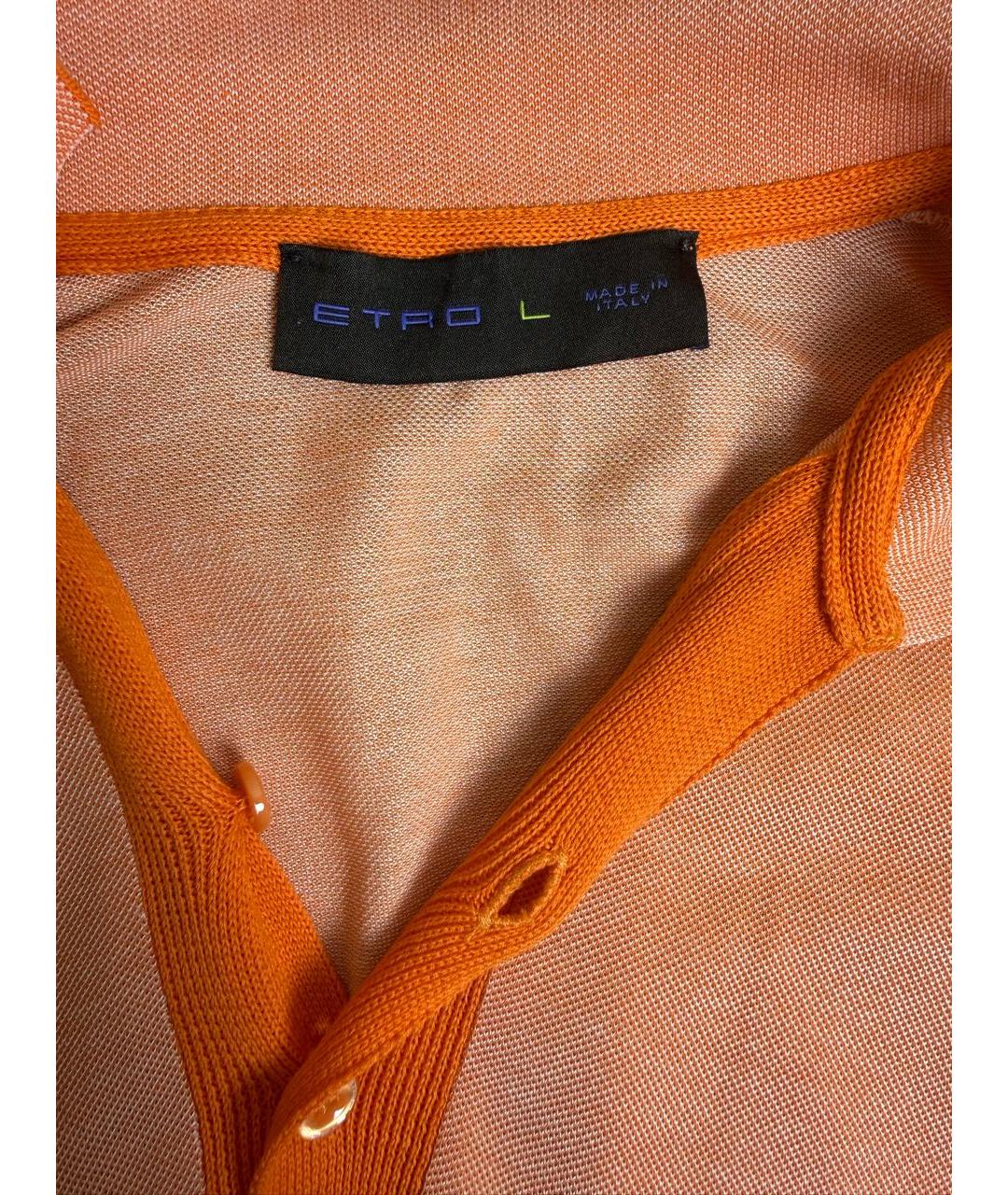 ETRO Оранжевое поло с коротким рукавом, фото 4