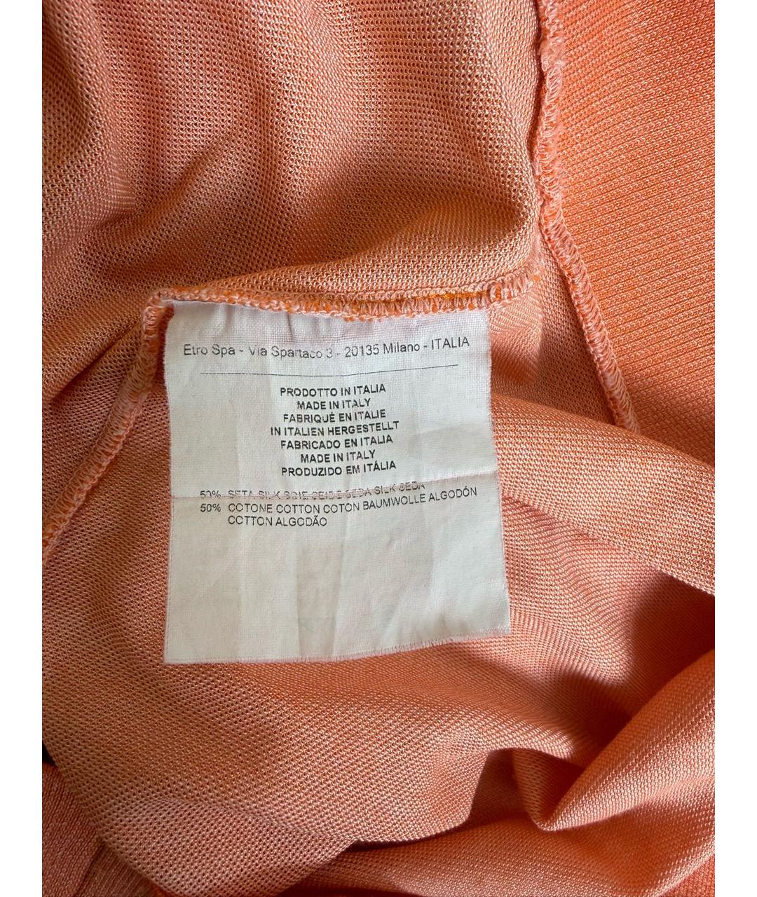 ETRO Оранжевое поло с коротким рукавом, фото 6