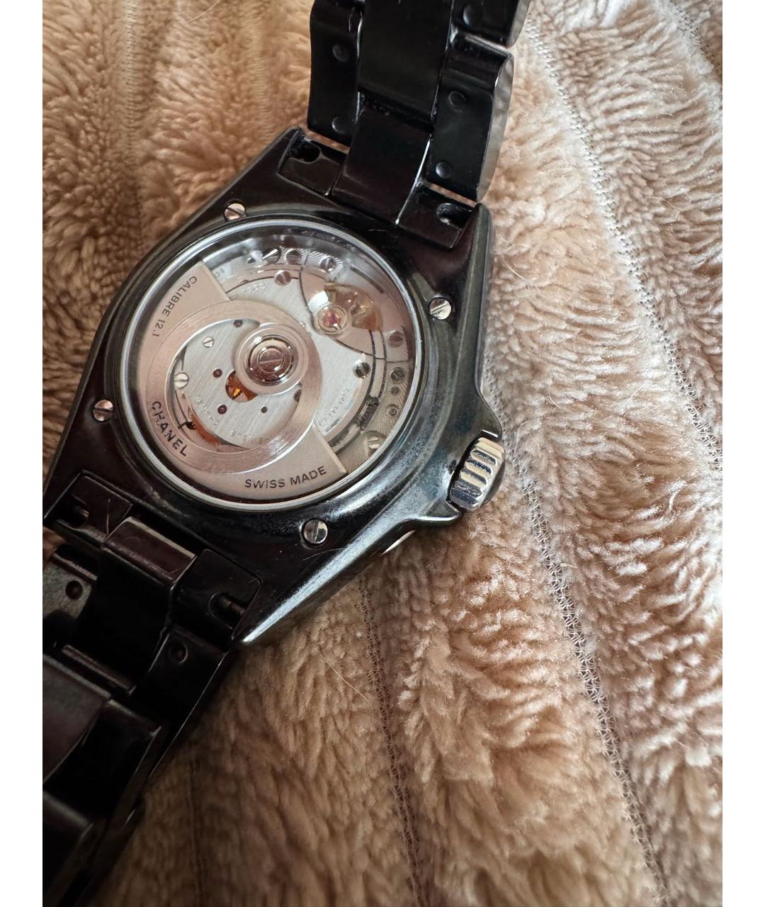 CHANEL Черные керамические часы, фото 4