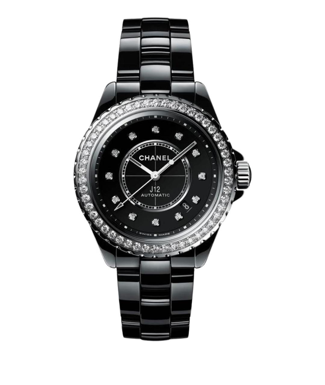 CHANEL Черные керамические часы, фото 1