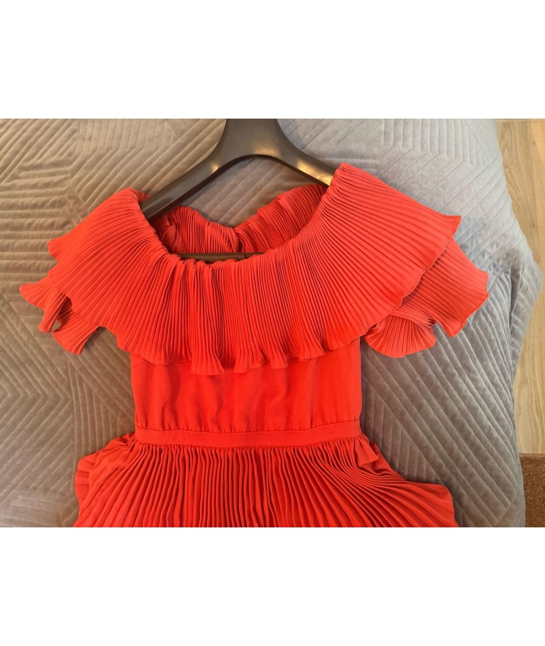 SELF-PORTRAIT Оранжевое полиэстеровое вечернее платье, фото 4