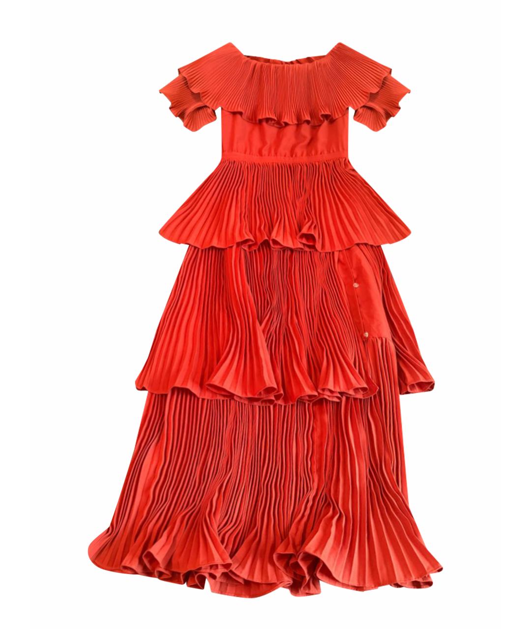 SELF-PORTRAIT Оранжевое полиэстеровое вечернее платье, фото 1