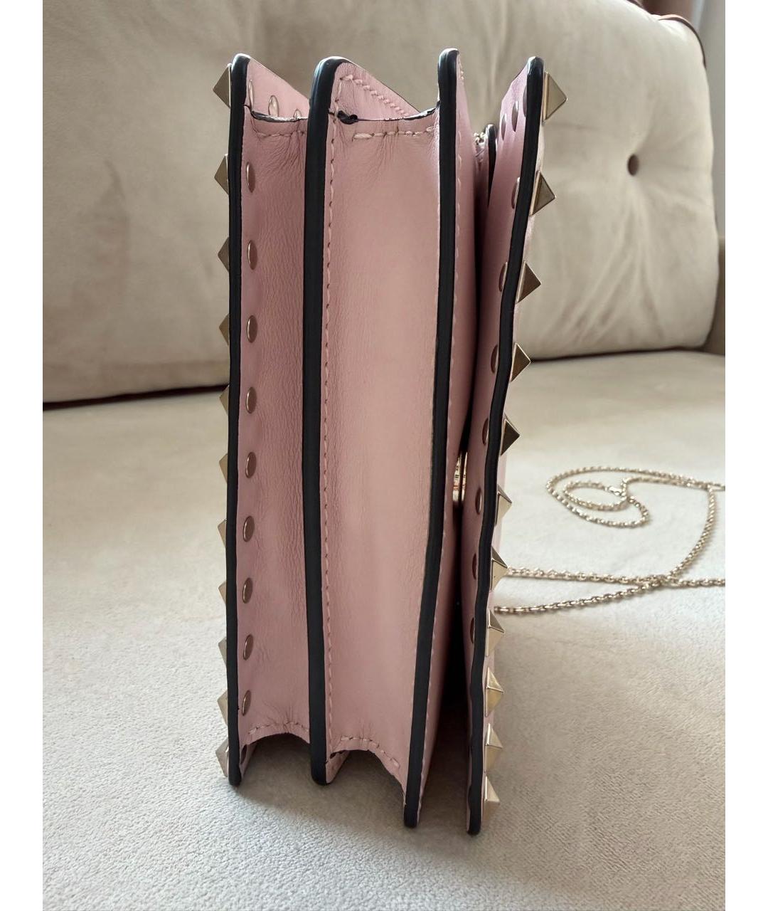 VALENTINO Розовая кожаная сумка через плечо, фото 6