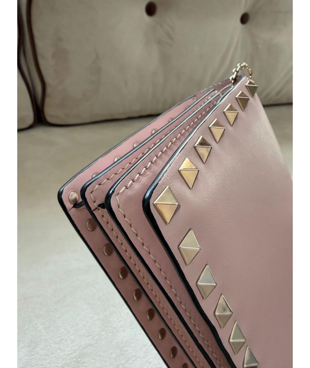 VALENTINO Розовая кожаная сумка через плечо, фото 7