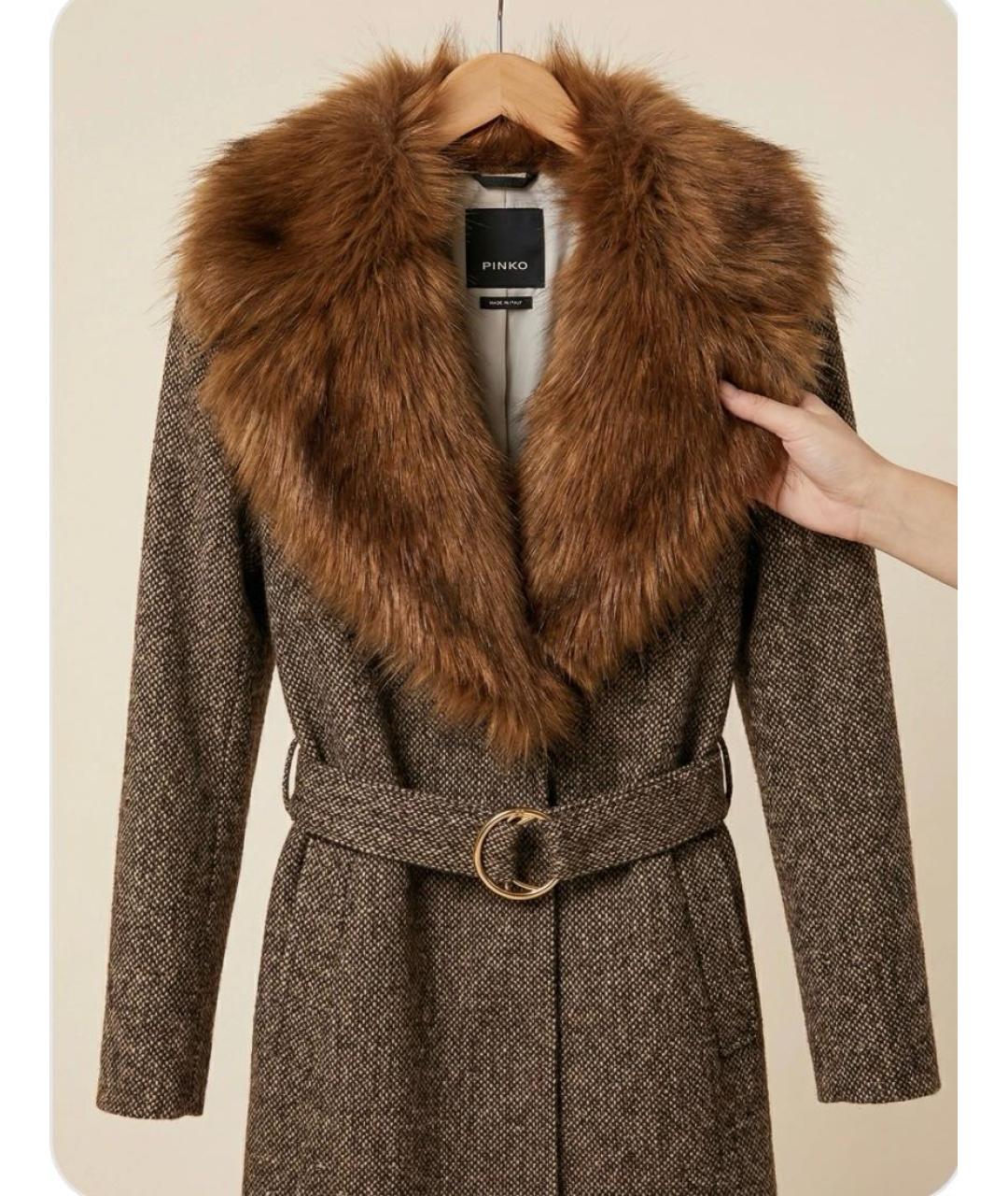 PINKO Коричневое пальто, фото 4