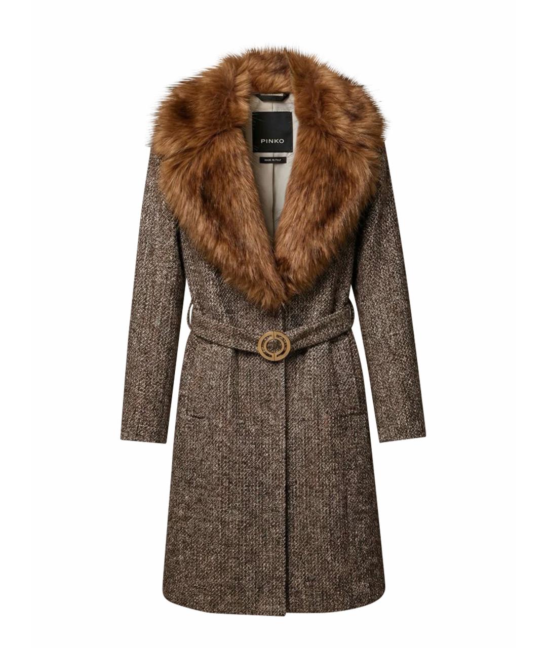 PINKO Коричневое пальто, фото 1
