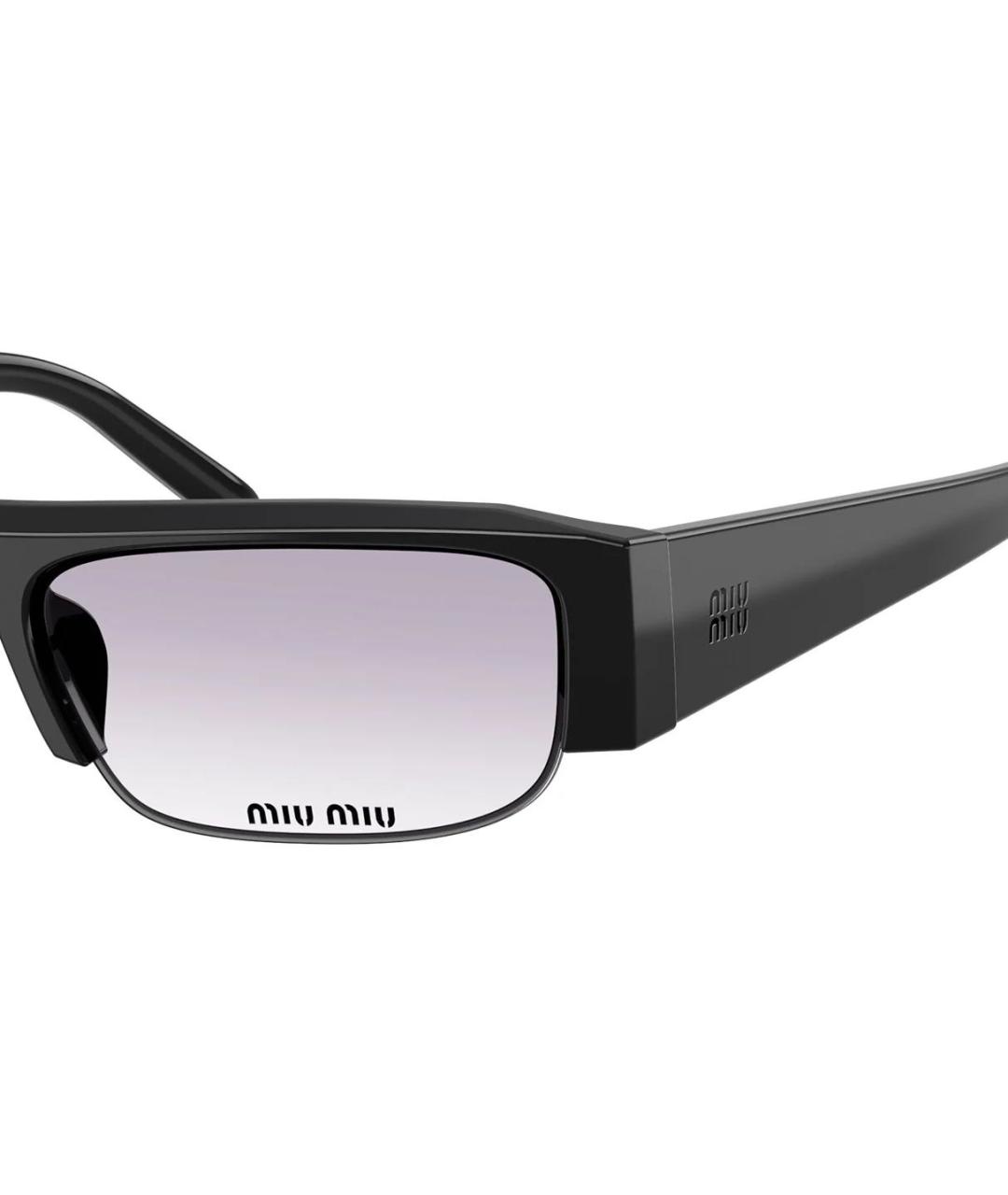 MIU MIU Черные пластиковые солнцезащитные очки, фото 3