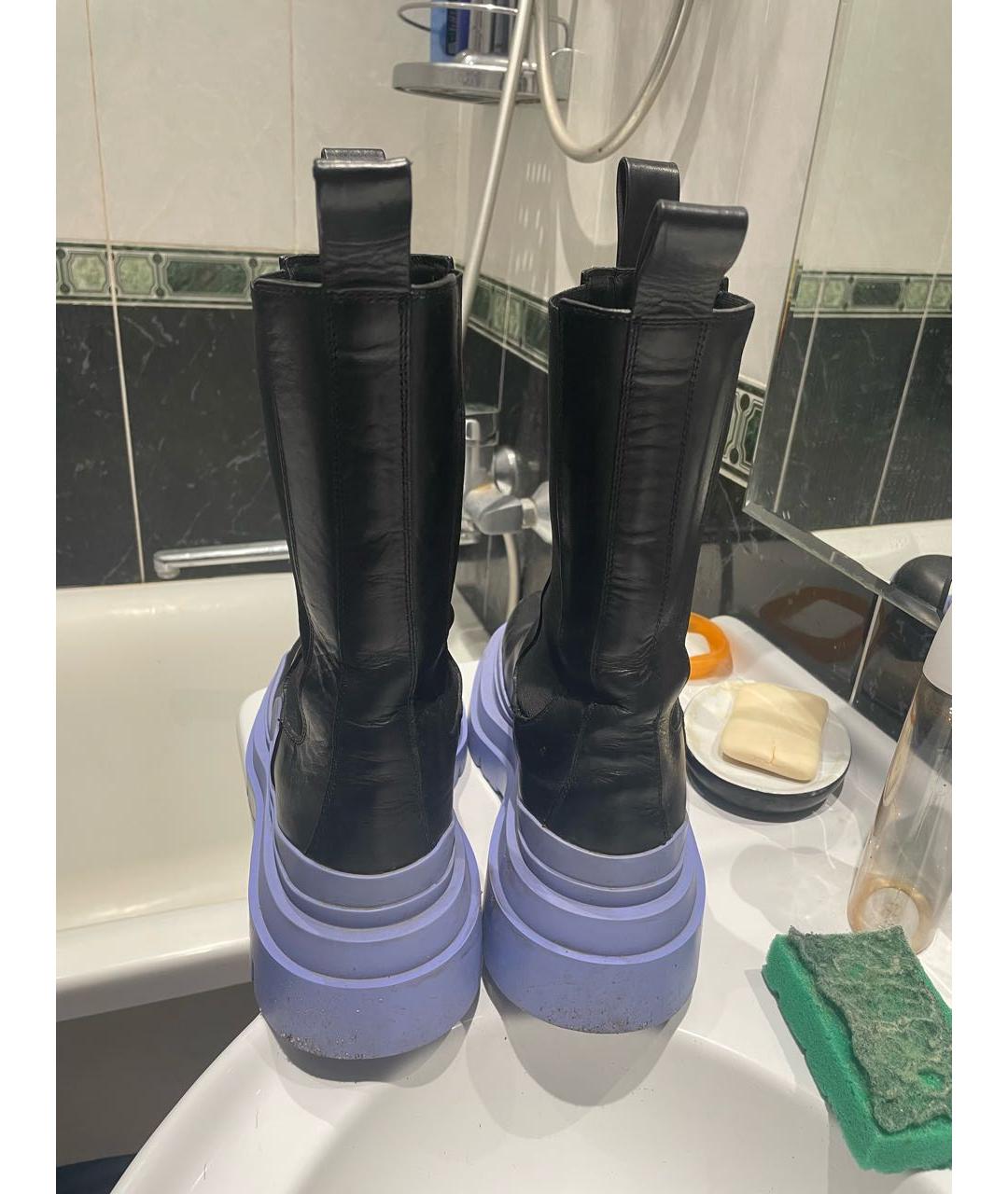 BOTTEGA VENETA Черные кожаные ботинки, фото 4