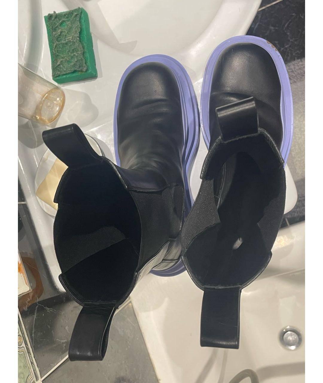 BOTTEGA VENETA Черные кожаные ботинки, фото 3