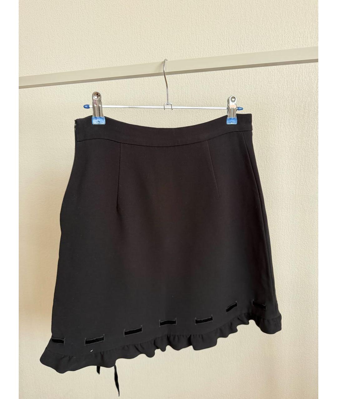 MIU MIU Черная вискозная юбка мини, фото 2