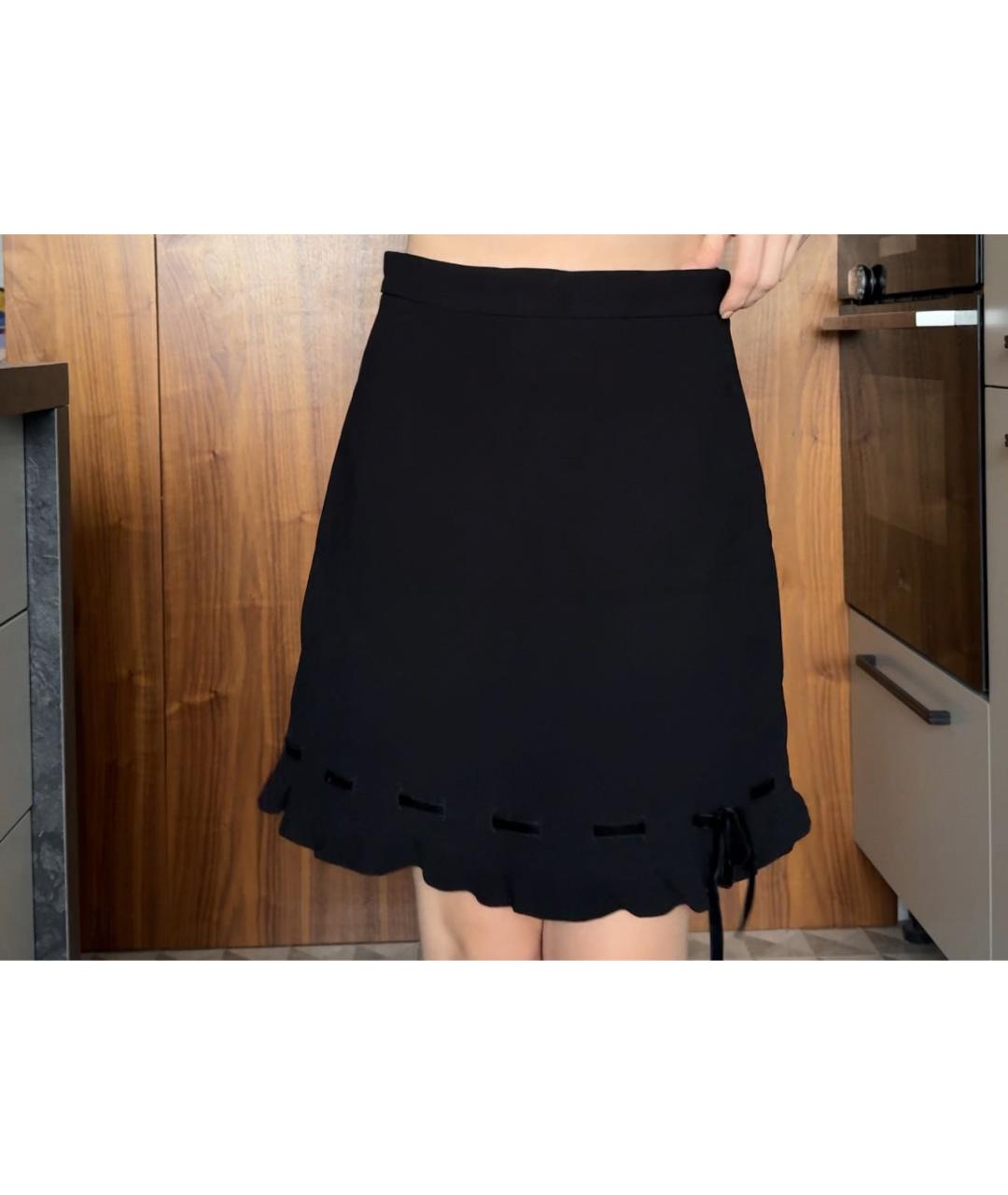 MIU MIU Черная вискозная юбка мини, фото 6