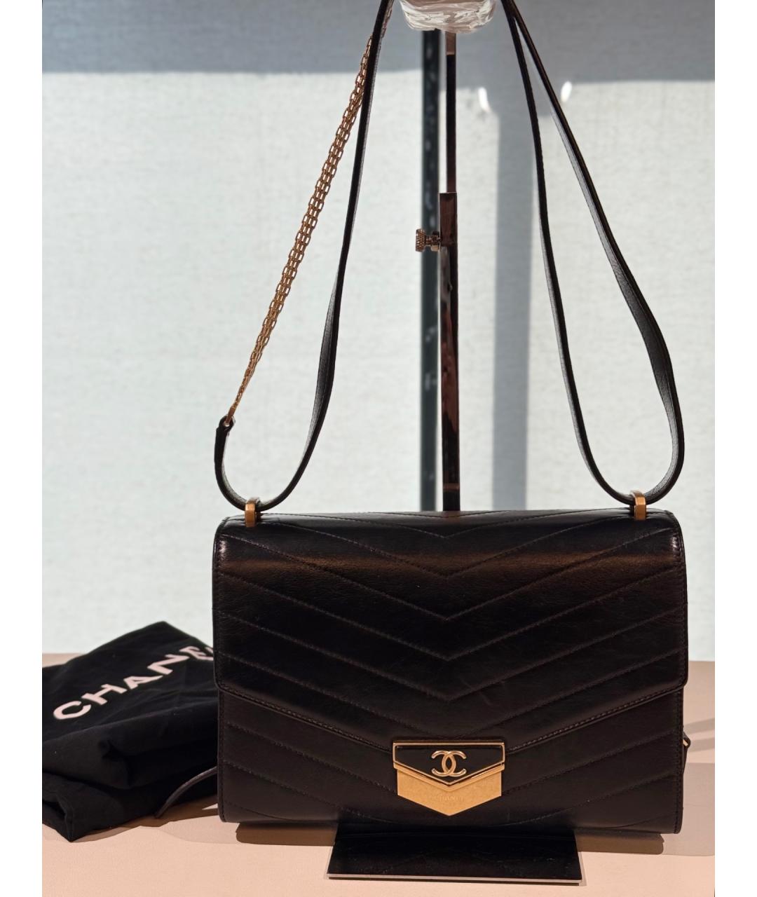 CHANEL Черная кожаная сумка через плечо, фото 9