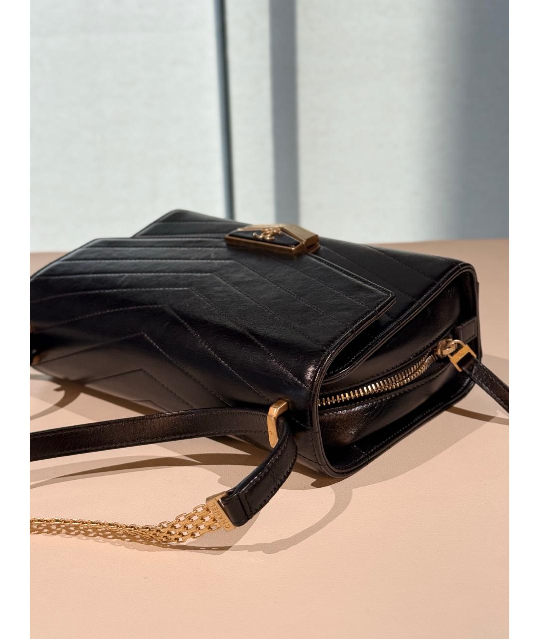 CHANEL Черная кожаная сумка через плечо, фото 7