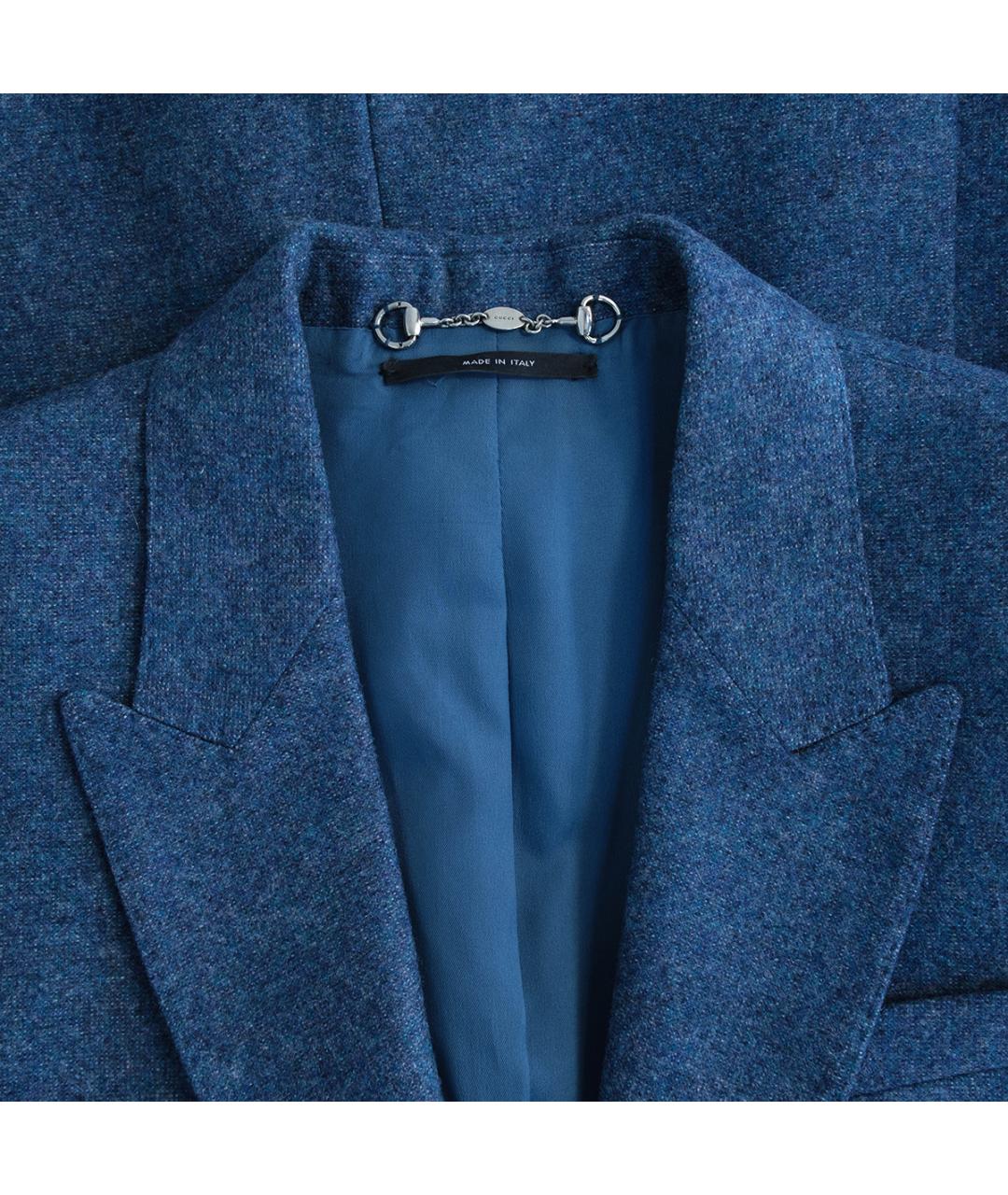 GUCCI Синий шерстяной костюм с брюками, фото 6
