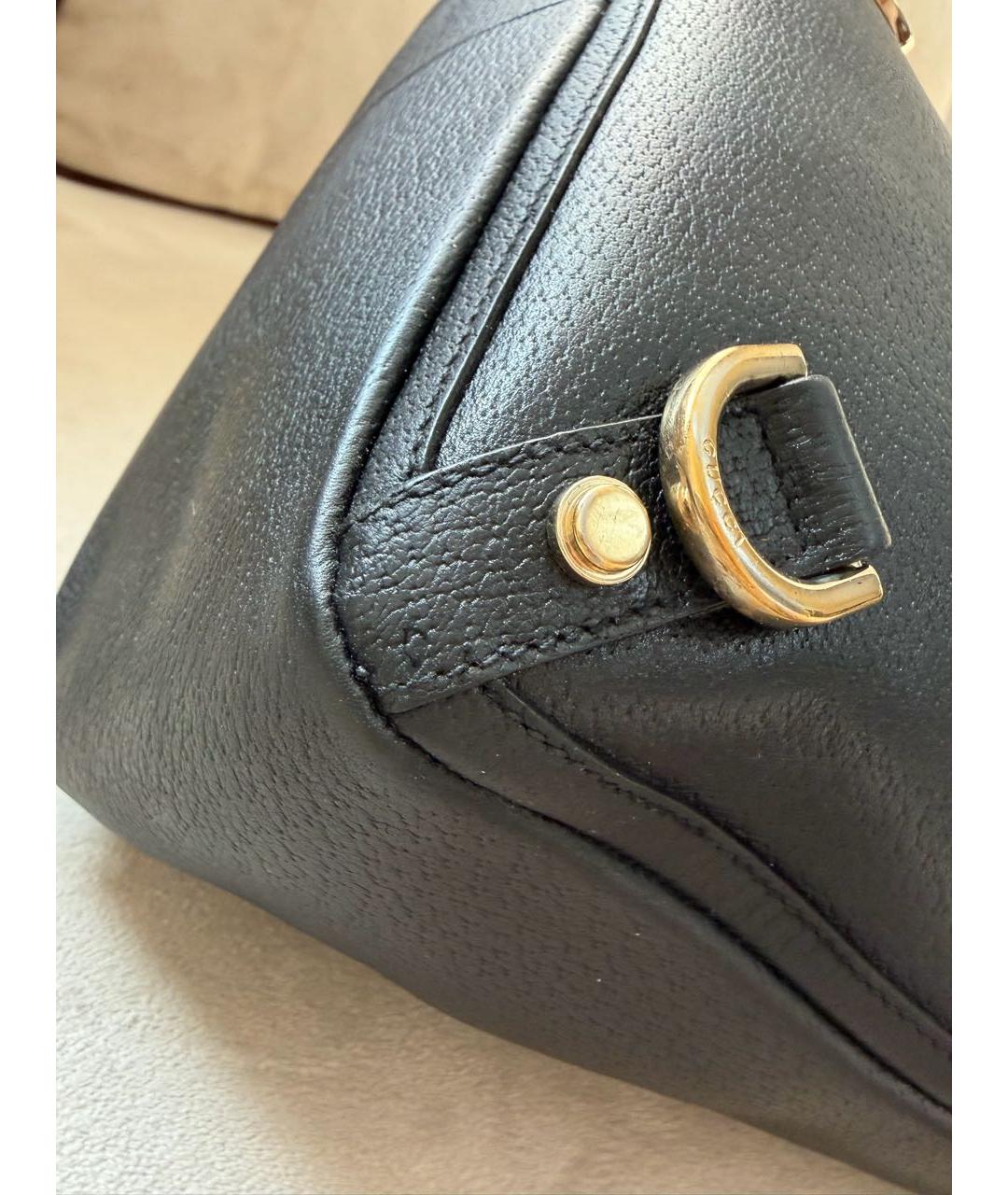 GUCCI Черная кожаная сумка тоут, фото 6