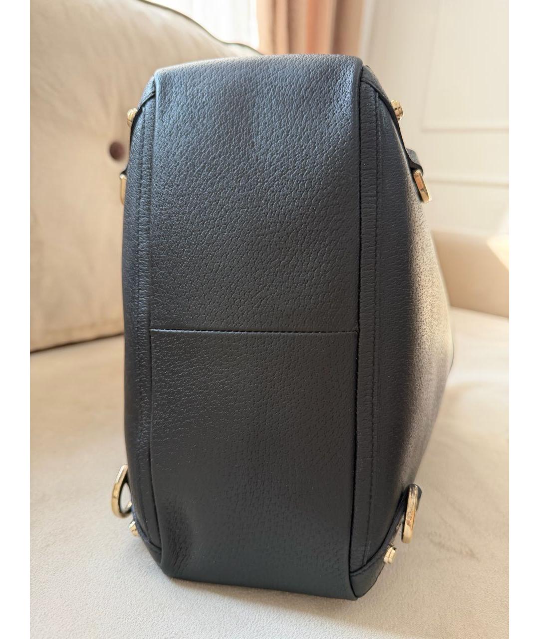 GUCCI Черная кожаная сумка тоут, фото 5