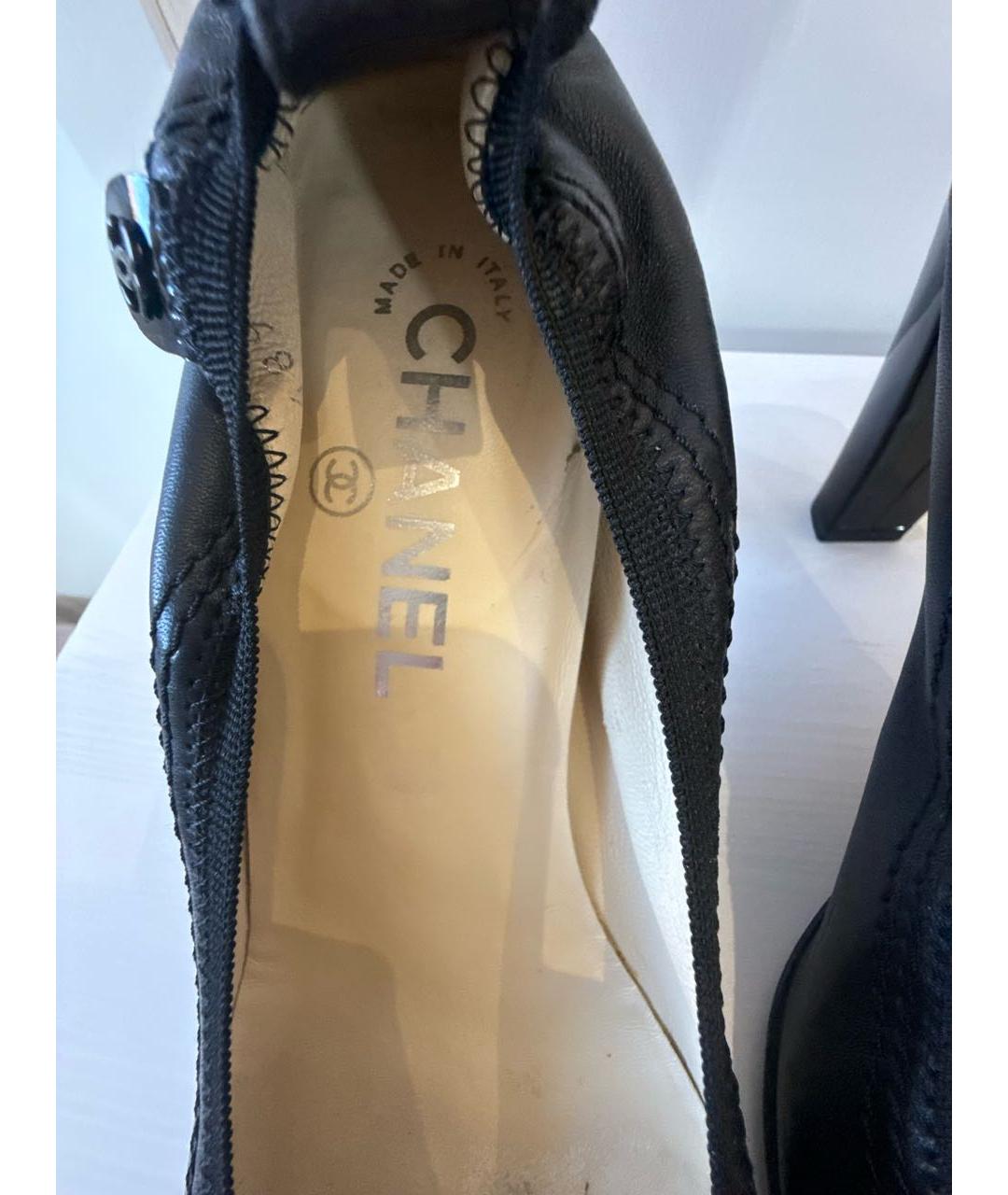 CHANEL Черные кожаные туфли, фото 7