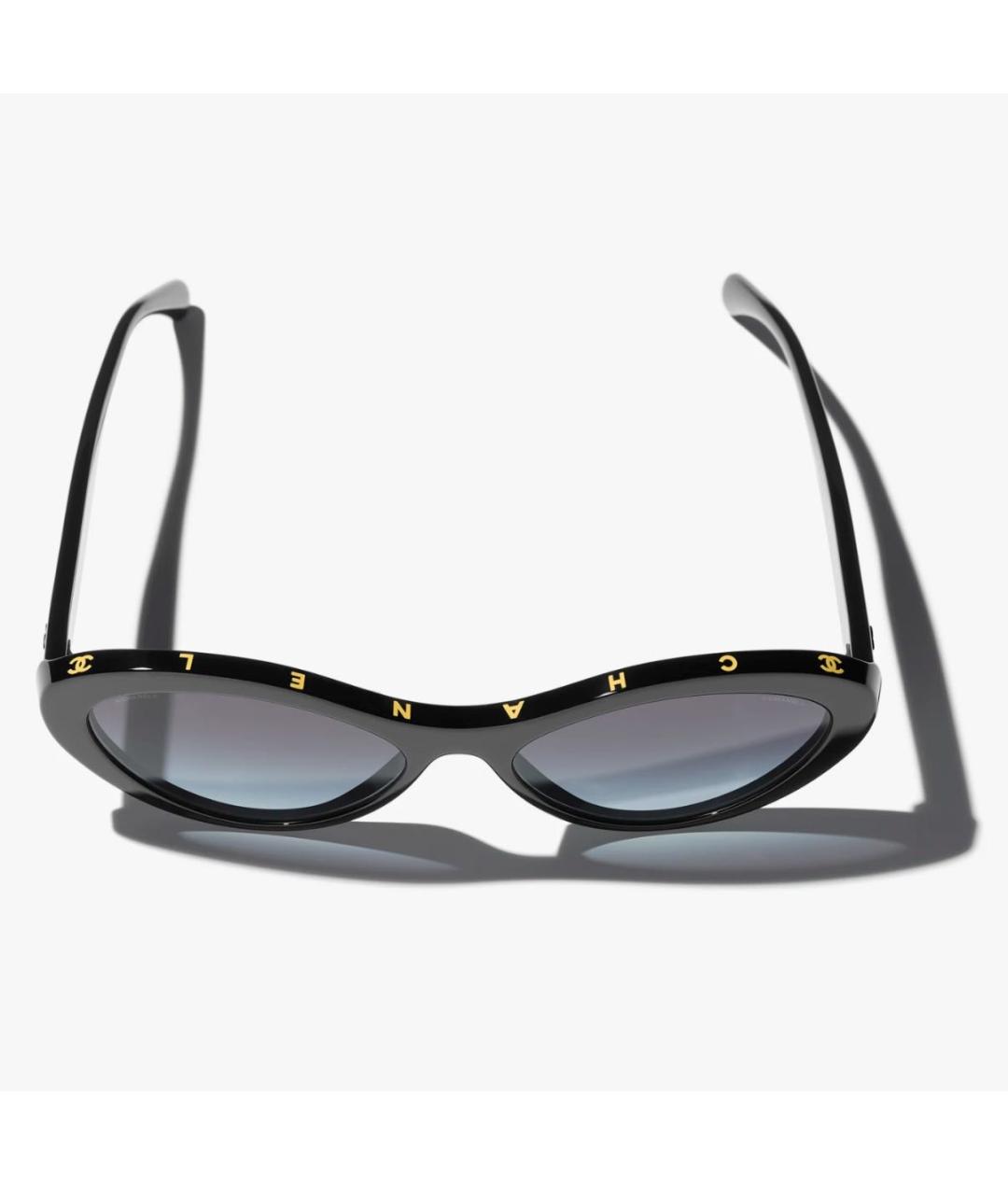 CHANEL Черные пластиковые солнцезащитные очки, фото 2