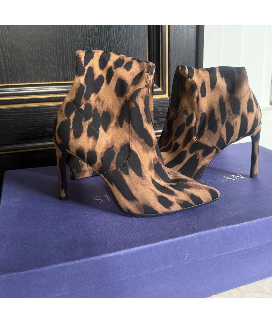 STUART WEITZMAN Коричневые текстильные сапоги, фото 4