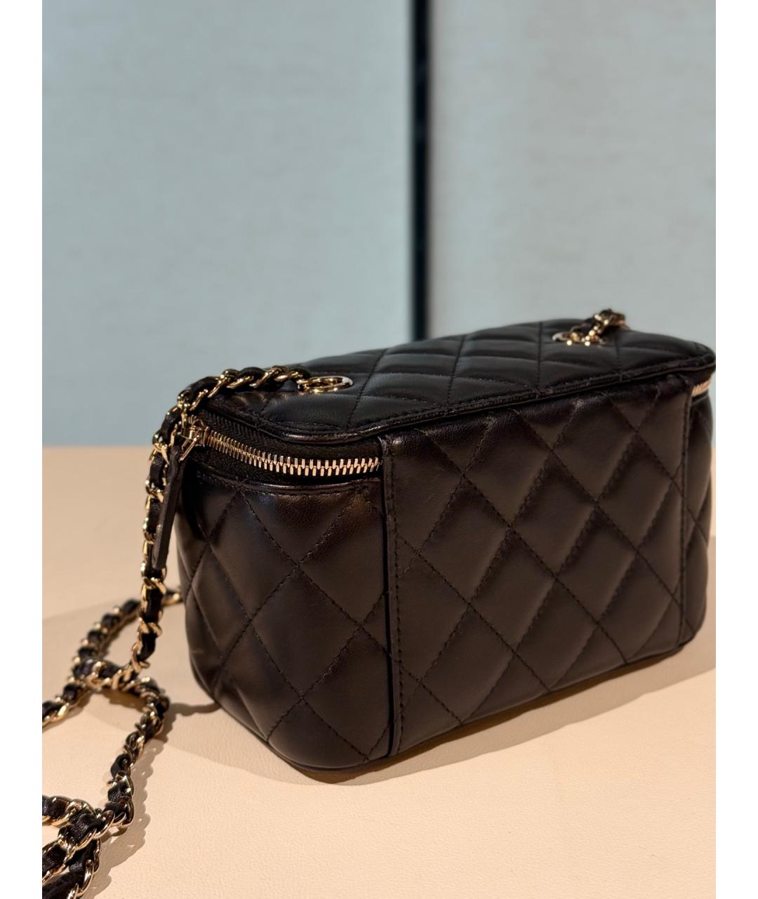 CHANEL Черная кожаная сумка через плечо, фото 6