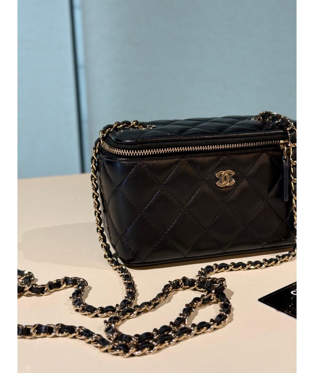 CHANEL Черная кожаная сумка через плечо, фото 2
