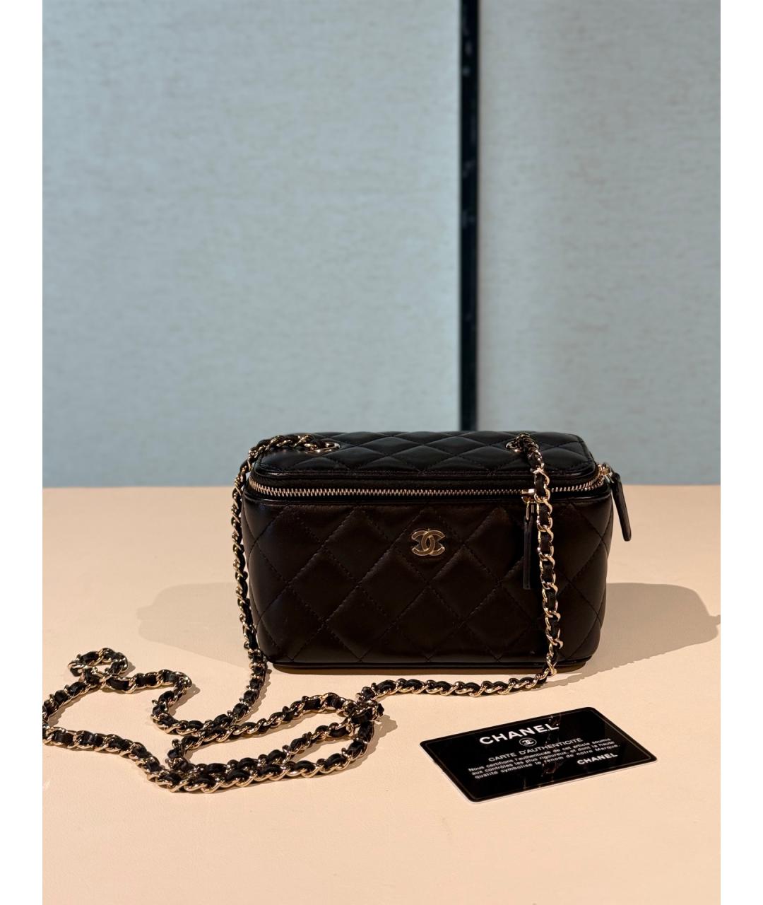 CHANEL Черная кожаная сумка через плечо, фото 10