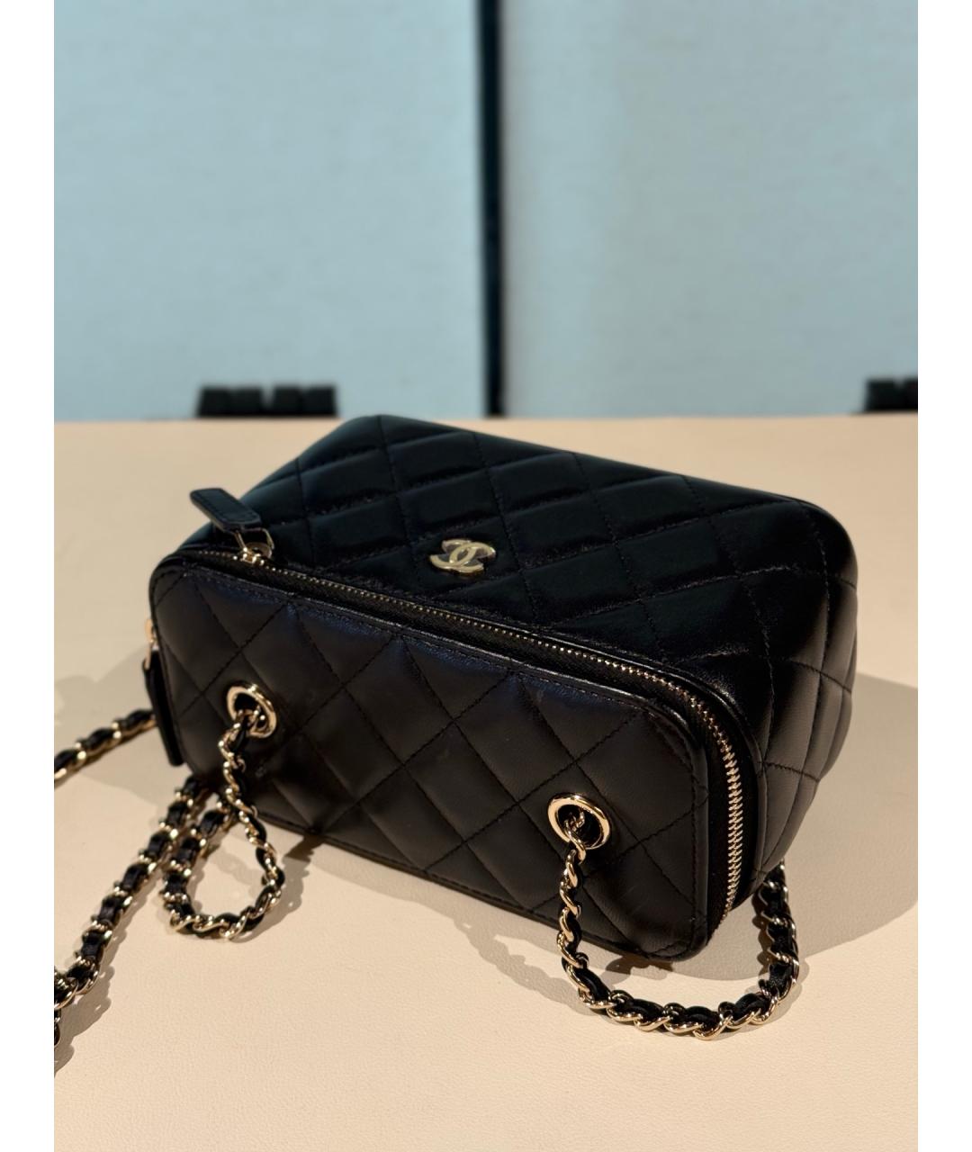 CHANEL Черная кожаная сумка через плечо, фото 7