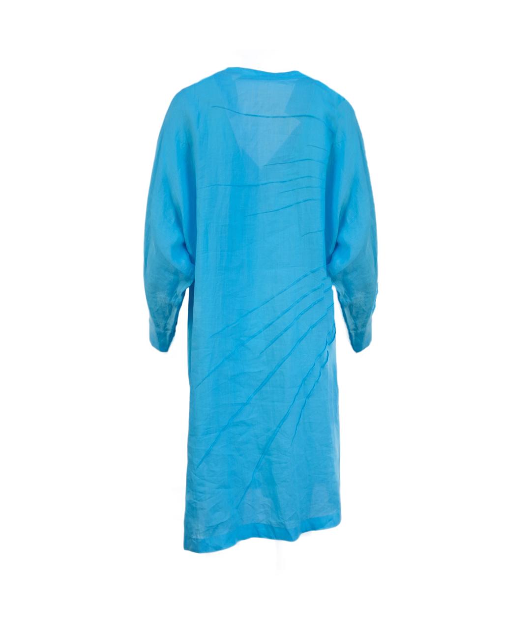BRIONI Голубое хлопковое повседневное платье, фото 2