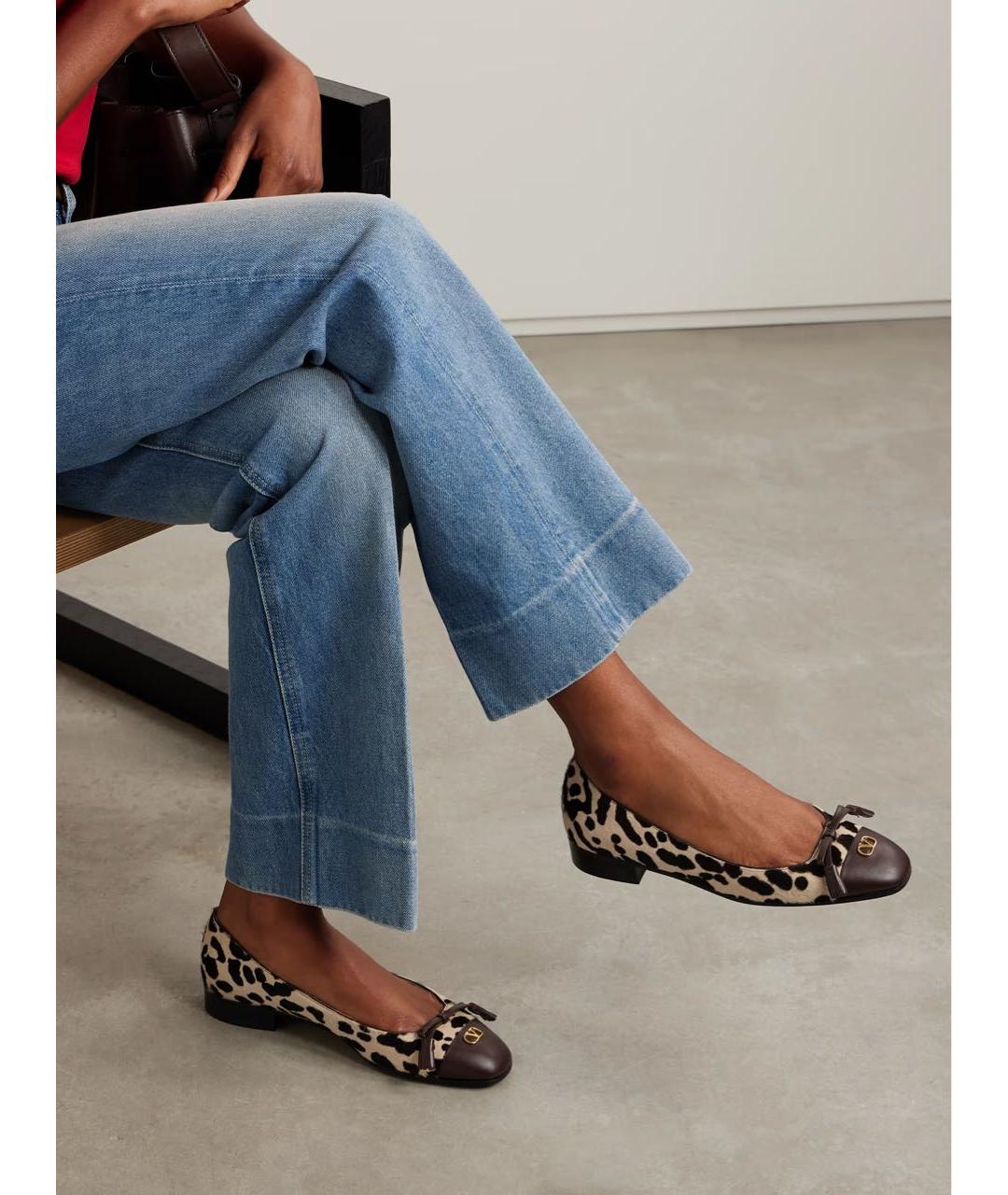 VALENTINO Коричневые кожаные балетки, фото 2