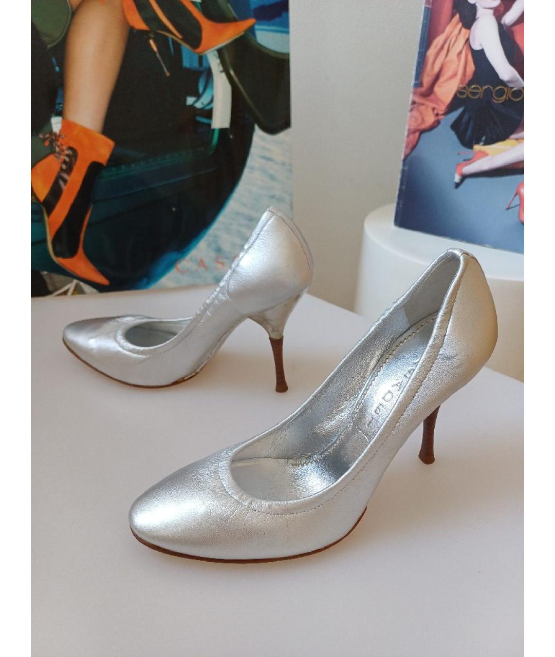 CASADEI Серебряные кожаные туфли, фото 3